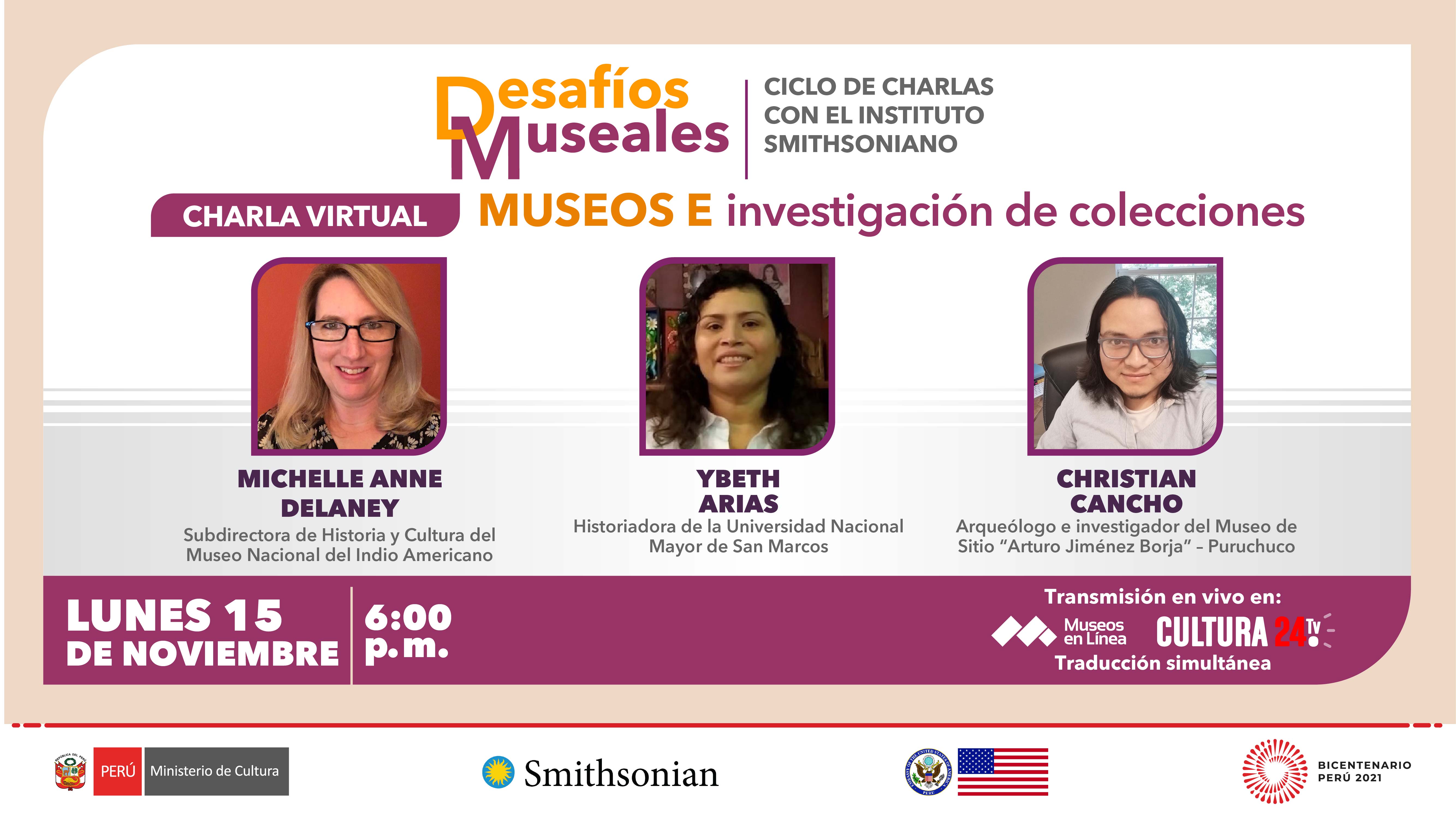 Ministerio de Cultura invita a la charla virtual “Museos e Investigación de Colecciones”