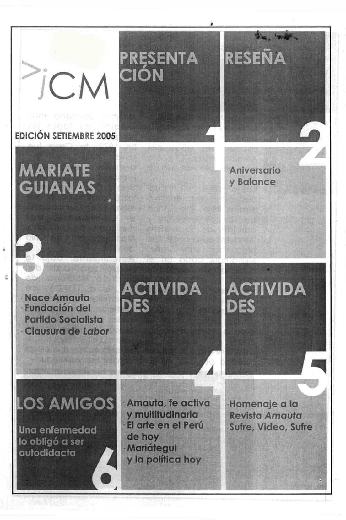 Boletín Museo José Carlos Mariátegui setiembre 2005