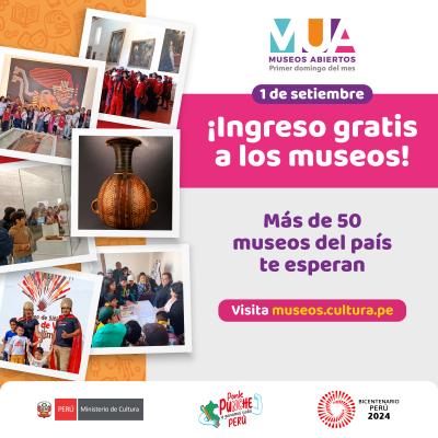 Ministerio de Cultura: Familias podrán disfrutar gratis de los Museos Abiertos este domingo 1 de setiembre en todo el país