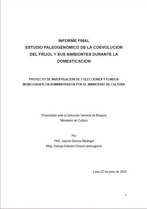 Chauca y Ramos (2025) Informe final estudio paleogenómico de la coevolución del frijol y sus simbiontes durante la domesticación