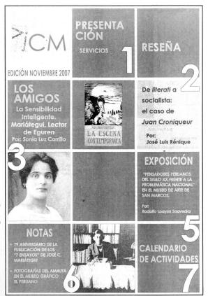 Boletín Museo José Carlos Mariátegui noviembre 2007