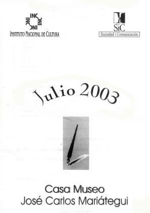 Boletín Museo José Carlos Mariátegui julio 2003
