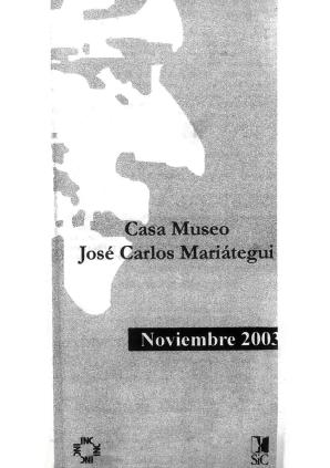 Boletín Museo José Carlos Mariátegui noviembre 2003