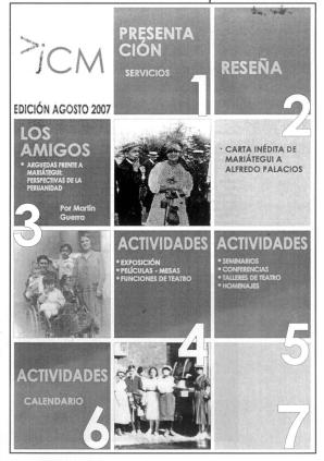 Boletín Museo José Carlos Mariátegui agosto 2007
