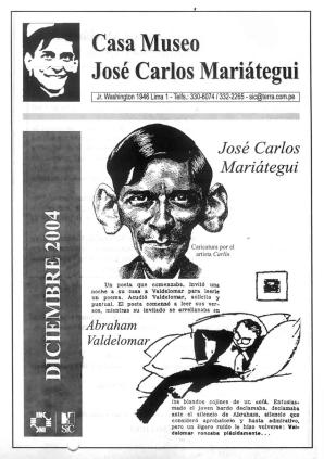 Boletín Museo José Carlos Mariátegui diciembre 2004