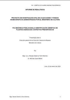 La Torre y Martin (2026) “Genómica Poblacional e Identificación Genética de Plantas Andinas en Contextos Prehispánicos"