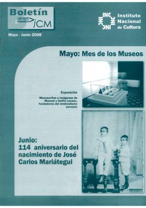 Boletín Museo José Carlos Mariátegui mayo-junio 2008