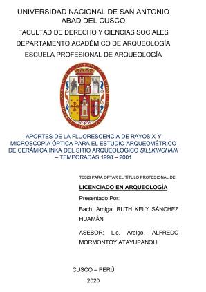 Sánchez (2020) Informe Proyecto “Aportes de la Microscopía Óptica y Fluorescencia de Rayos X para el Estudio Arqueométrico de Cerámica Inka del Sitio Arqueológico Sillkinchani