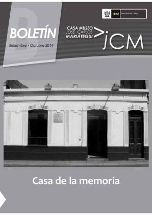Boletín Museo José Carlos Mariátegui setiembre-octubre 2014